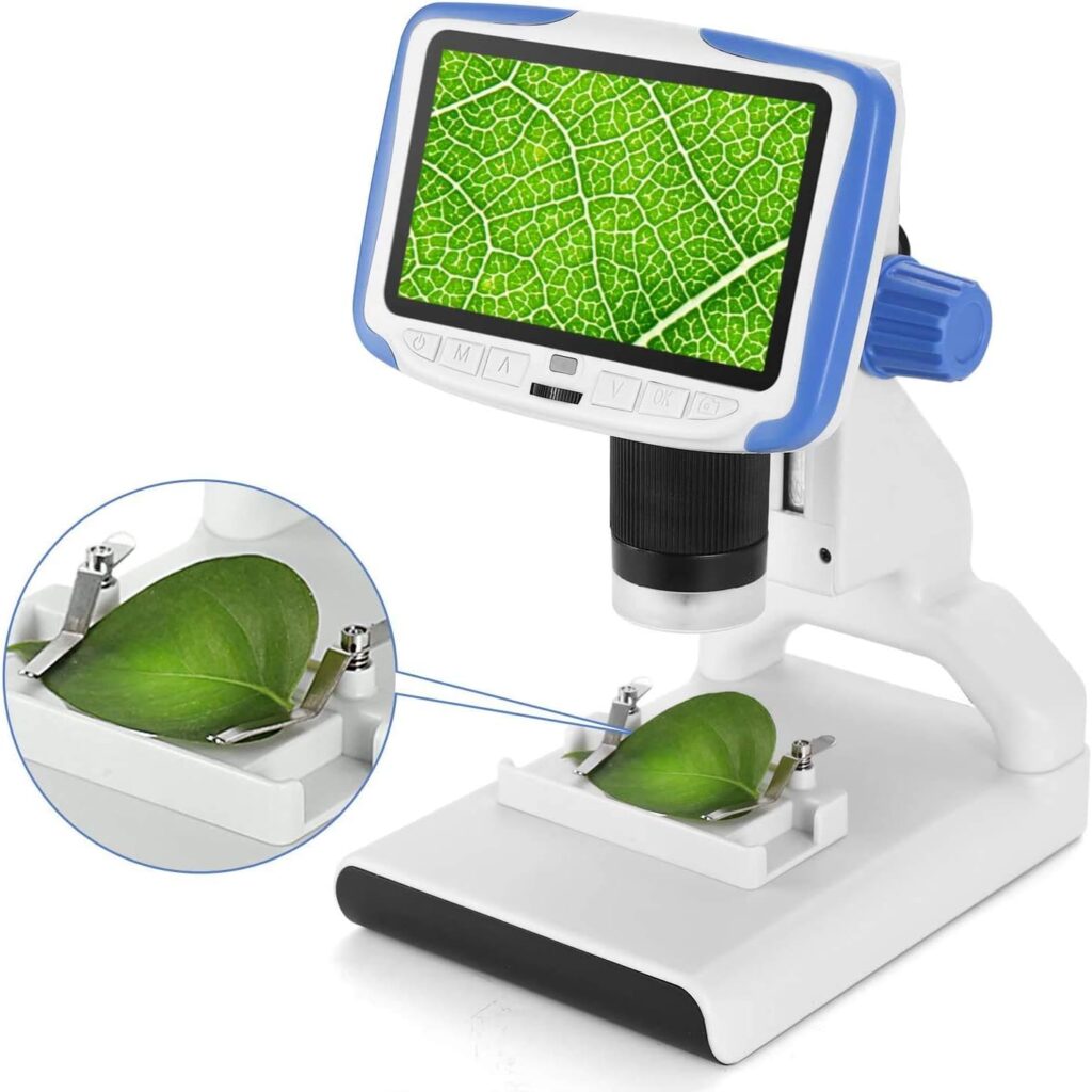 Andonstar AD205 LCD Digital Microscope 200X Magnification USB Microscope for Kids Children Student Hobbyist DIY, Lab School Fun Educational with Slides Kit, Plant Stone Specimen Slides Observation